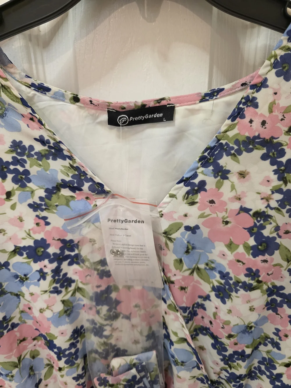 Floral Midi Dress in Pink & Blue - Anonymous